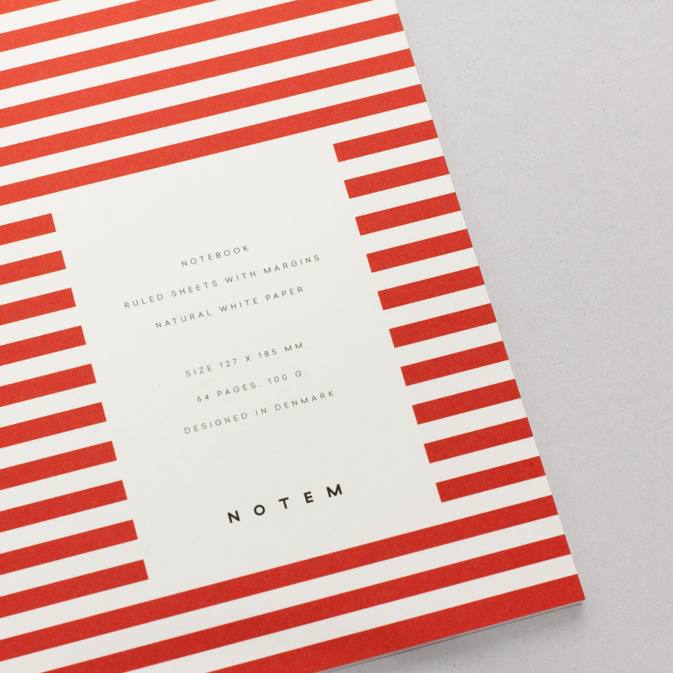 Notizheft rot gestreift Notem / Vita Notebook – Bild 2