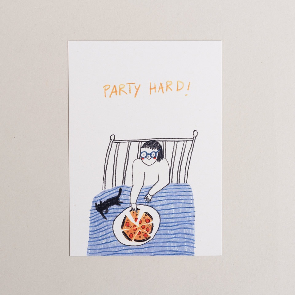 Postkarte Party hard