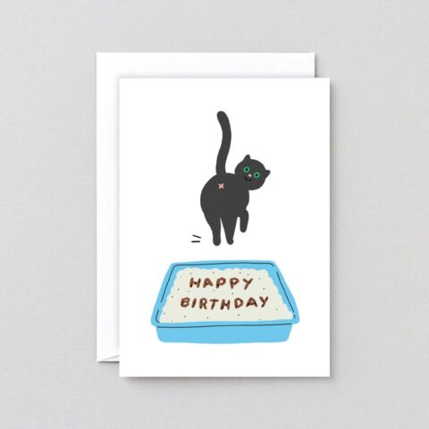 Geburtstagskarte Cat Poop