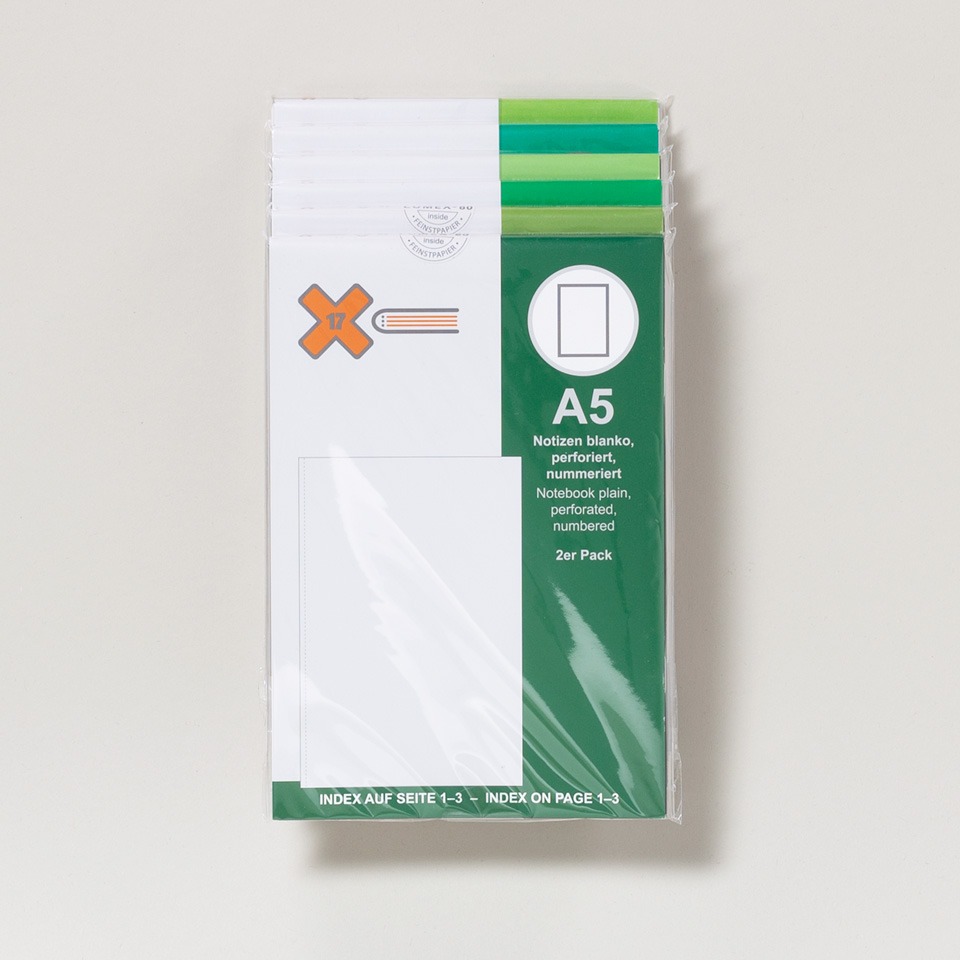 A5 Notizbucheinlagen X17