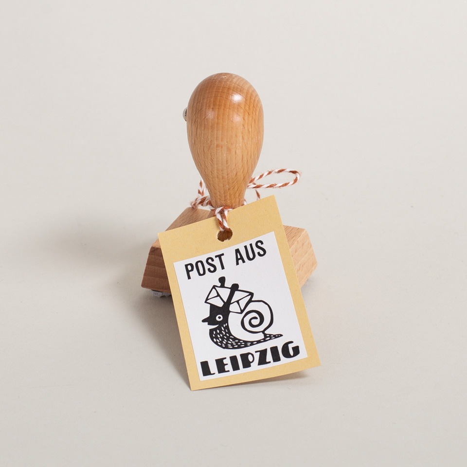 Stempel Schnecke / Post aus Leipzig