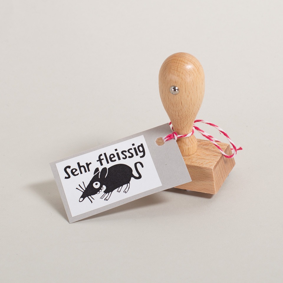 Lehrerstempel Maus / sehr fleissig
