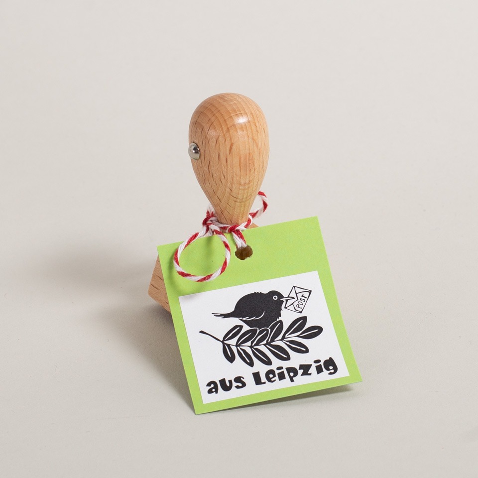 Stempel Amsel auf Zweig / Post aus Leipzig