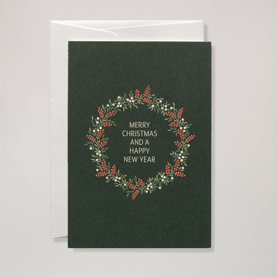 Weihnachtsgrußkarte Christmas Wreath