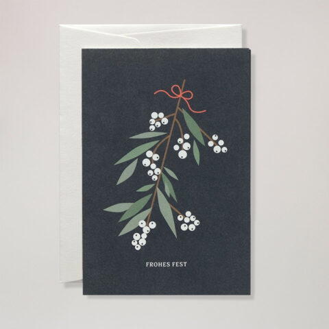 Weihnachtsgrußkarte Mistelzweig