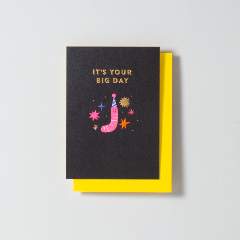 Grußkarte Wurm / Big Day