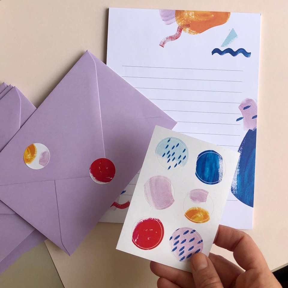Briefpapier-Set A5 mit Stickern – Bild 3