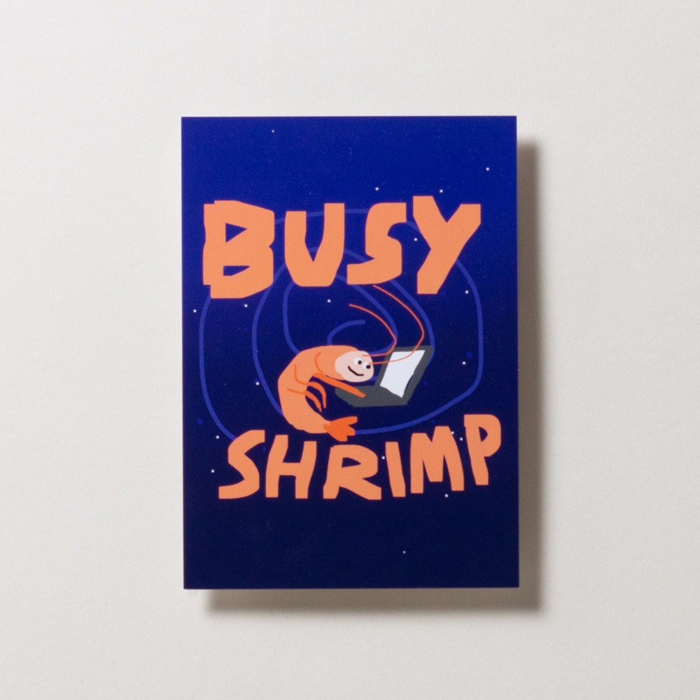 Postkarte Busy Shrimp
