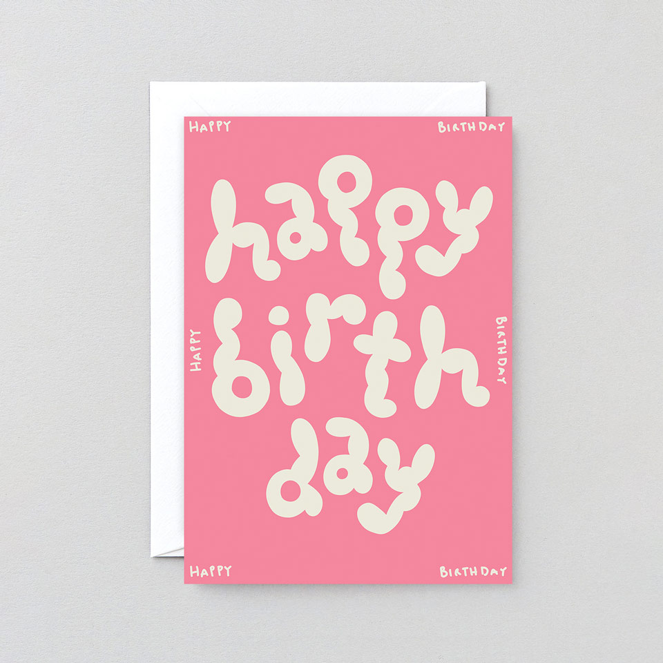 Geburtstagskarte Happy Birthday rosa Wolken