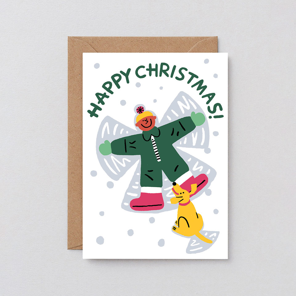 Weihnachtskarte Schneeengel