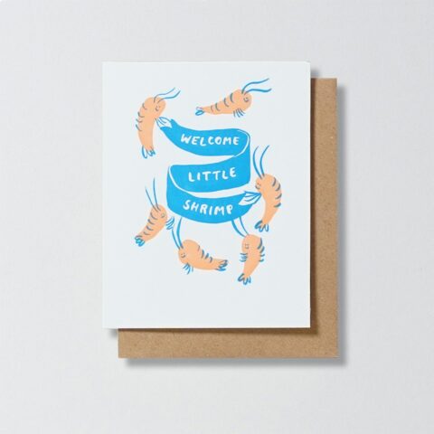 Geburtskarte Welcome little Shrimp