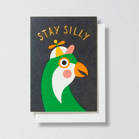 Grußkarte Stay Silly Papagei