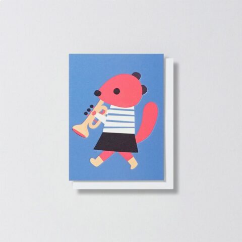 Minikarte Eichhörnchen mit Trompete