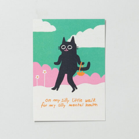 Postkarte Silly Walk Katze
