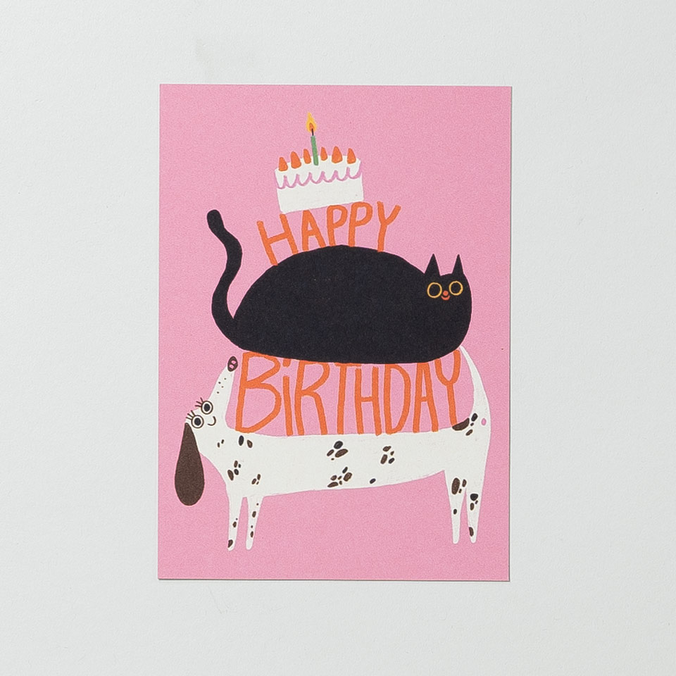 Postkarte Birthday Tiere
