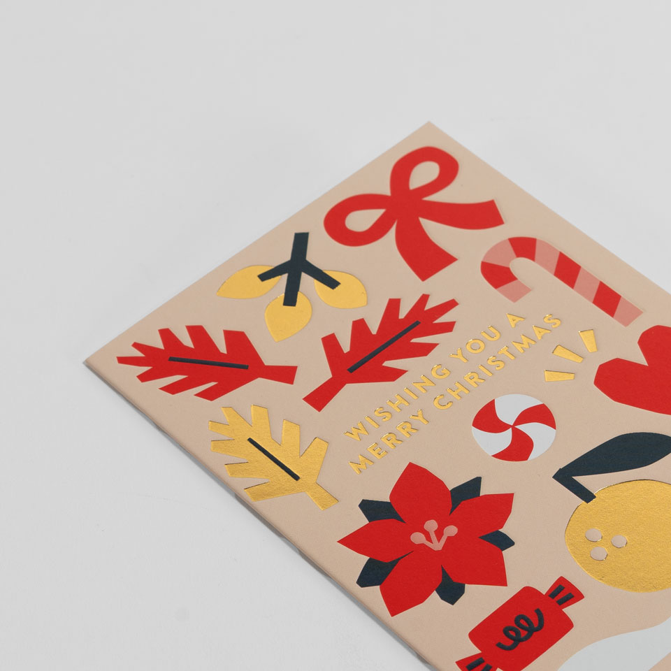 Weihnachtskarte Wishing Merry Christmas – Bild 2