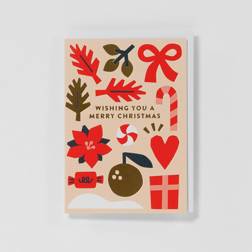 Weihnachtskarte Wishing Merry Christmas