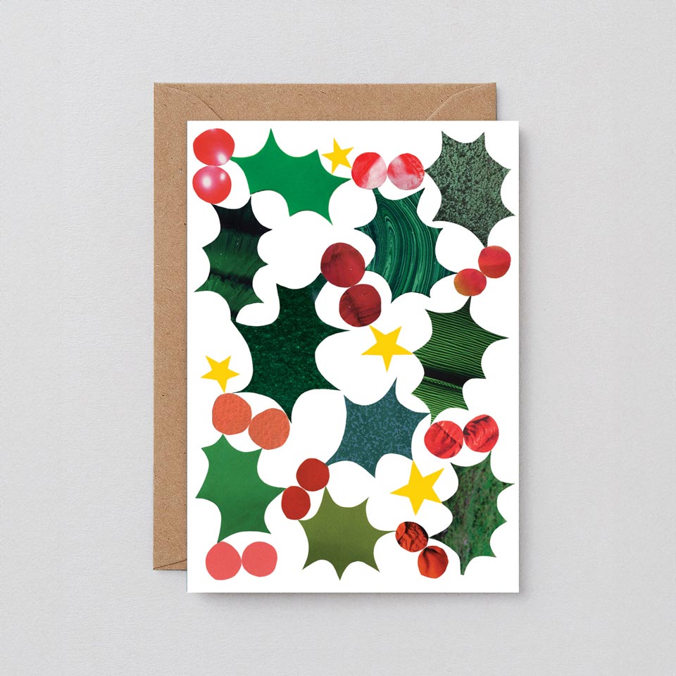 Grußkarte Holly Christmas