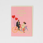 Hochzeitskarte Happy Wedding Day Fahrrad