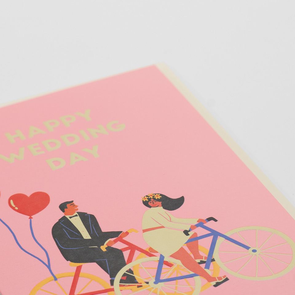 Hochzeitskarte Happy Wedding Day Fahrrad – Bild 2