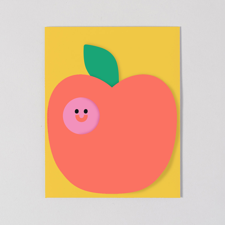 Grußkarte Apfel Leporello Karte – Bild 5