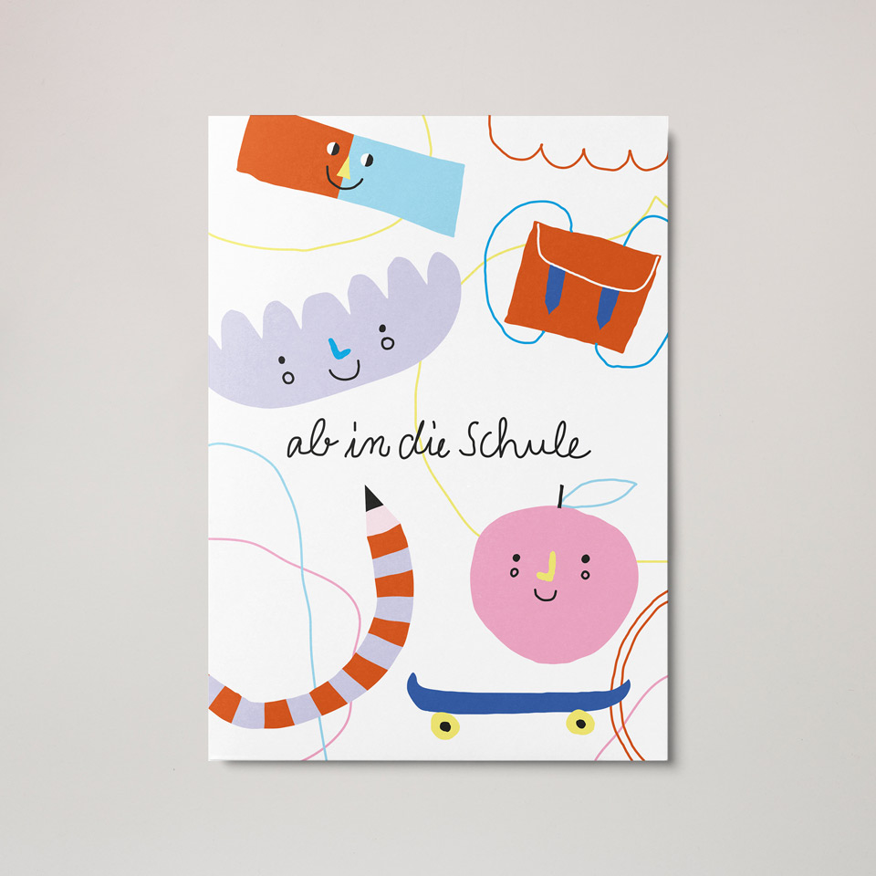 Postkarte ab in die Schule