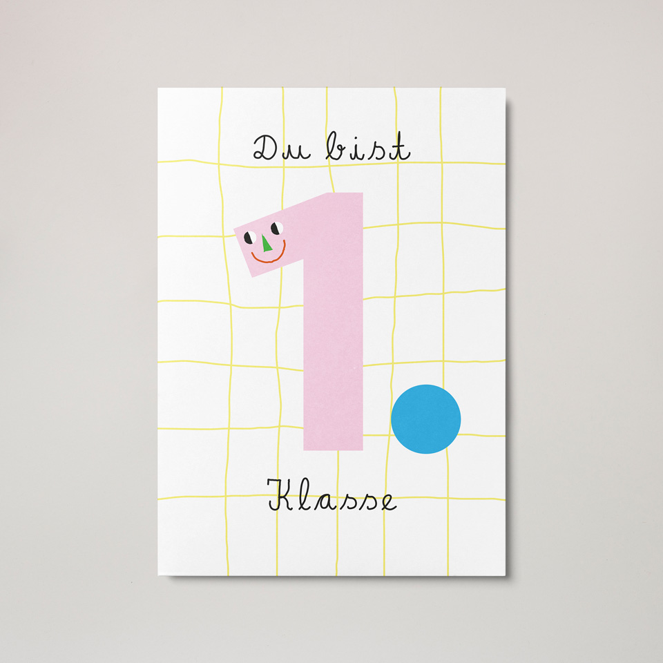 Postkarte Du bist 1. Klasse