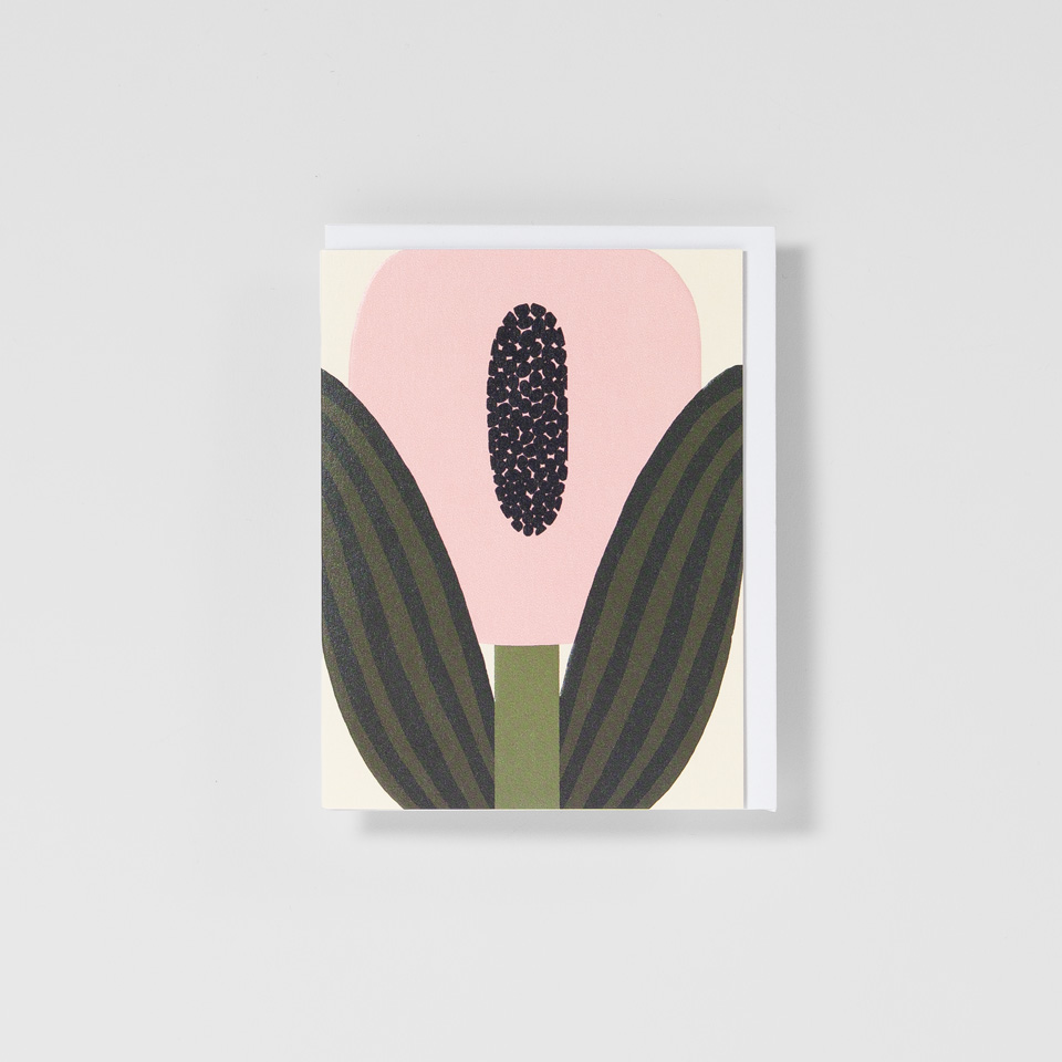 Minikarte rosa Blume