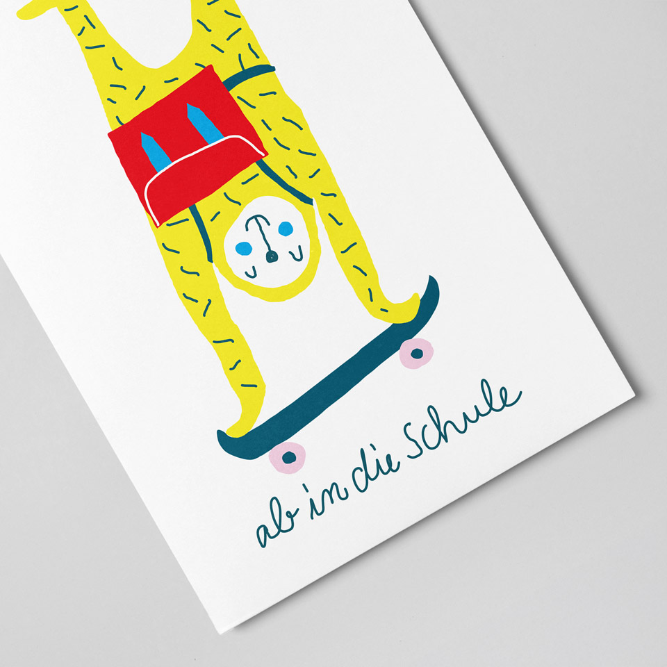 Postkarte ab in die Schule Skateboard – Bild 2