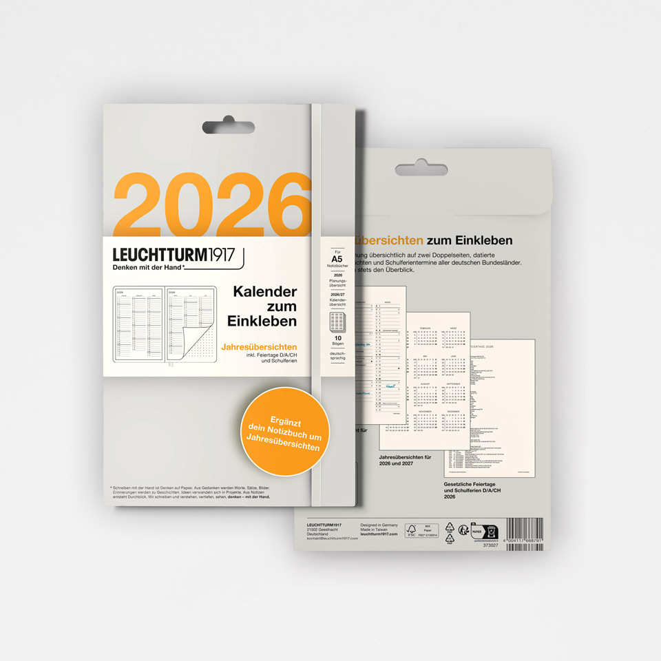 Kalender zum Einkleben 2026 – Jahresübersicht – Bild 4