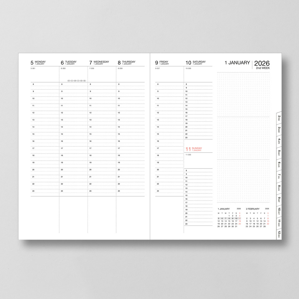 Nachfüllkalendarium 25/26 für Kalender mit Umschlagtasche – Bild 2