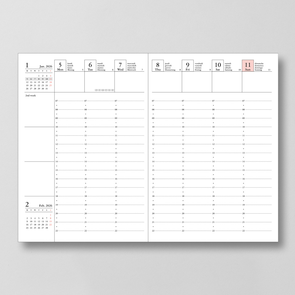Nachfüllkalendarium 25/26 für Kalender mit Umschlagtasche – Bild 3