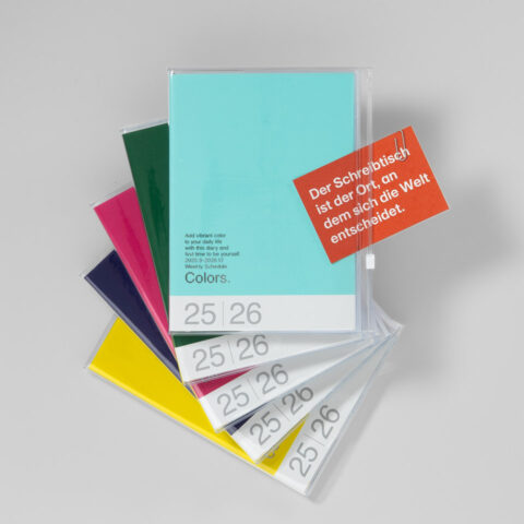 A5 Kalender 2025/26 mit Umschlagtasche Farbe