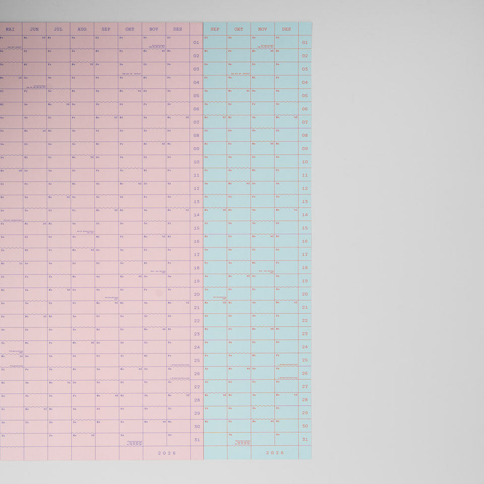 Eisenhauer Wandkalender 2026 – Doppelseitig rosa – Bild 14