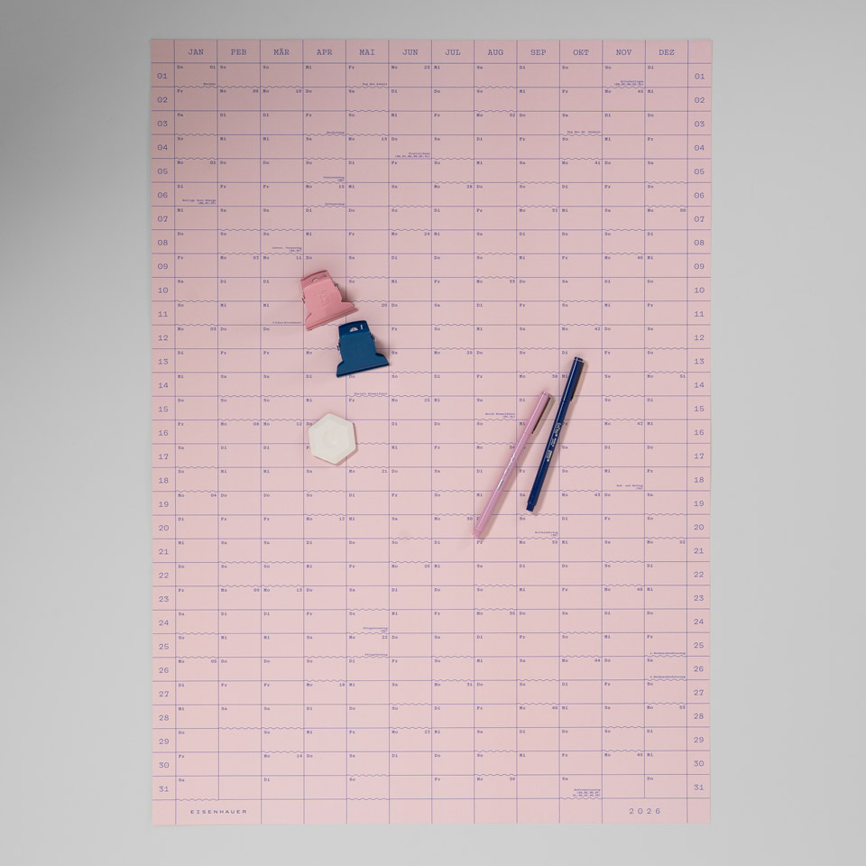 Eisenhauer Wandkalender 2026 – Doppelseitig rosa – Bild 7