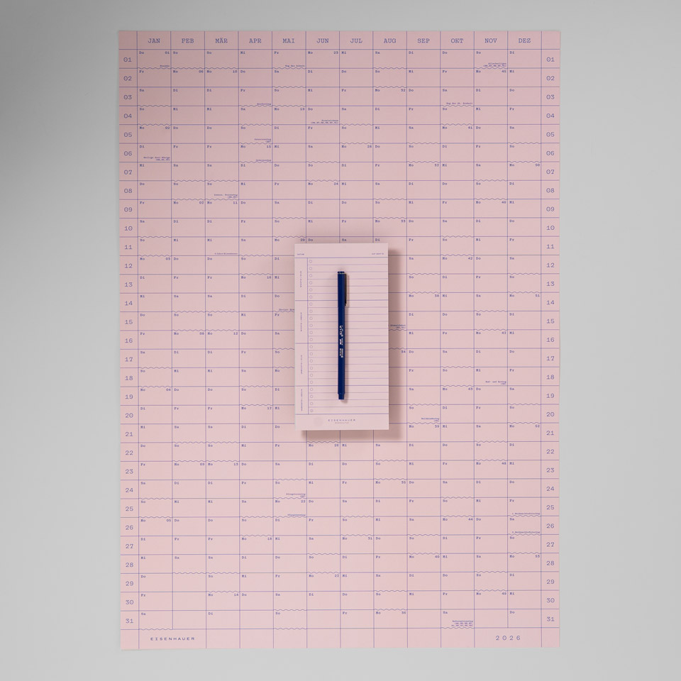 Eisenhauer Wandkalender 2026 – Doppelseitig rosa – Bild 12