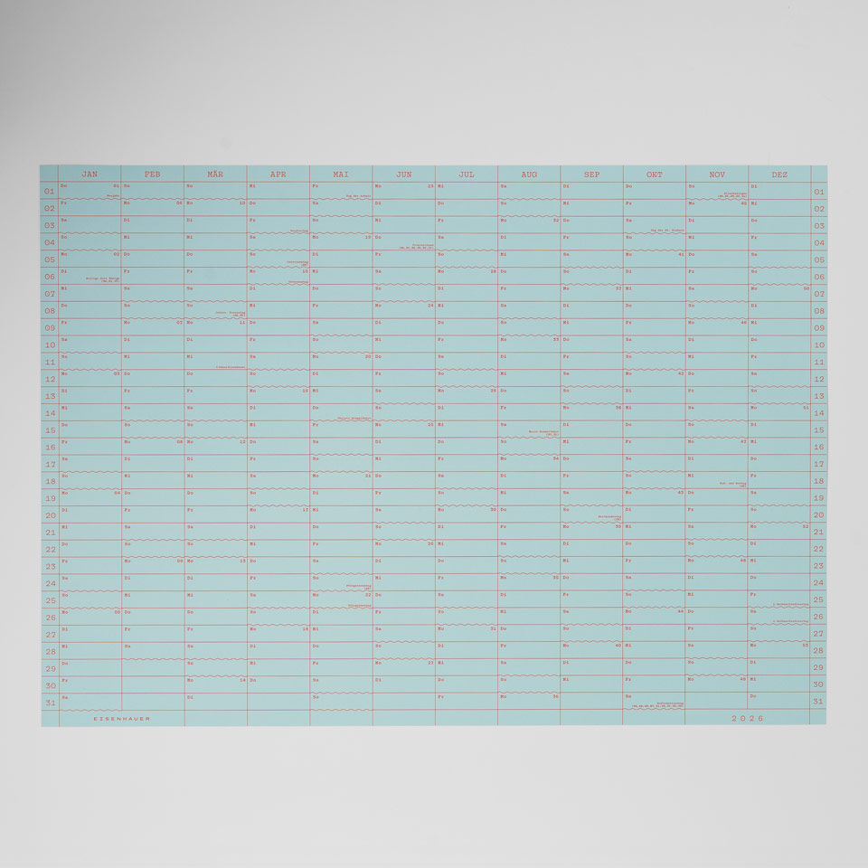 Eisenhauer Wandkalender 2026 – Doppelseitig hellbau – Bild 2