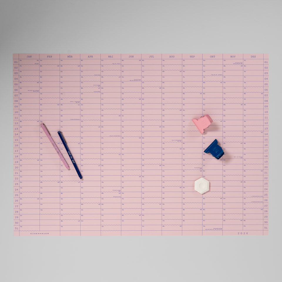 Eisenhauer Wandkalender 2026 – Doppelseitig rosa – Bild 3