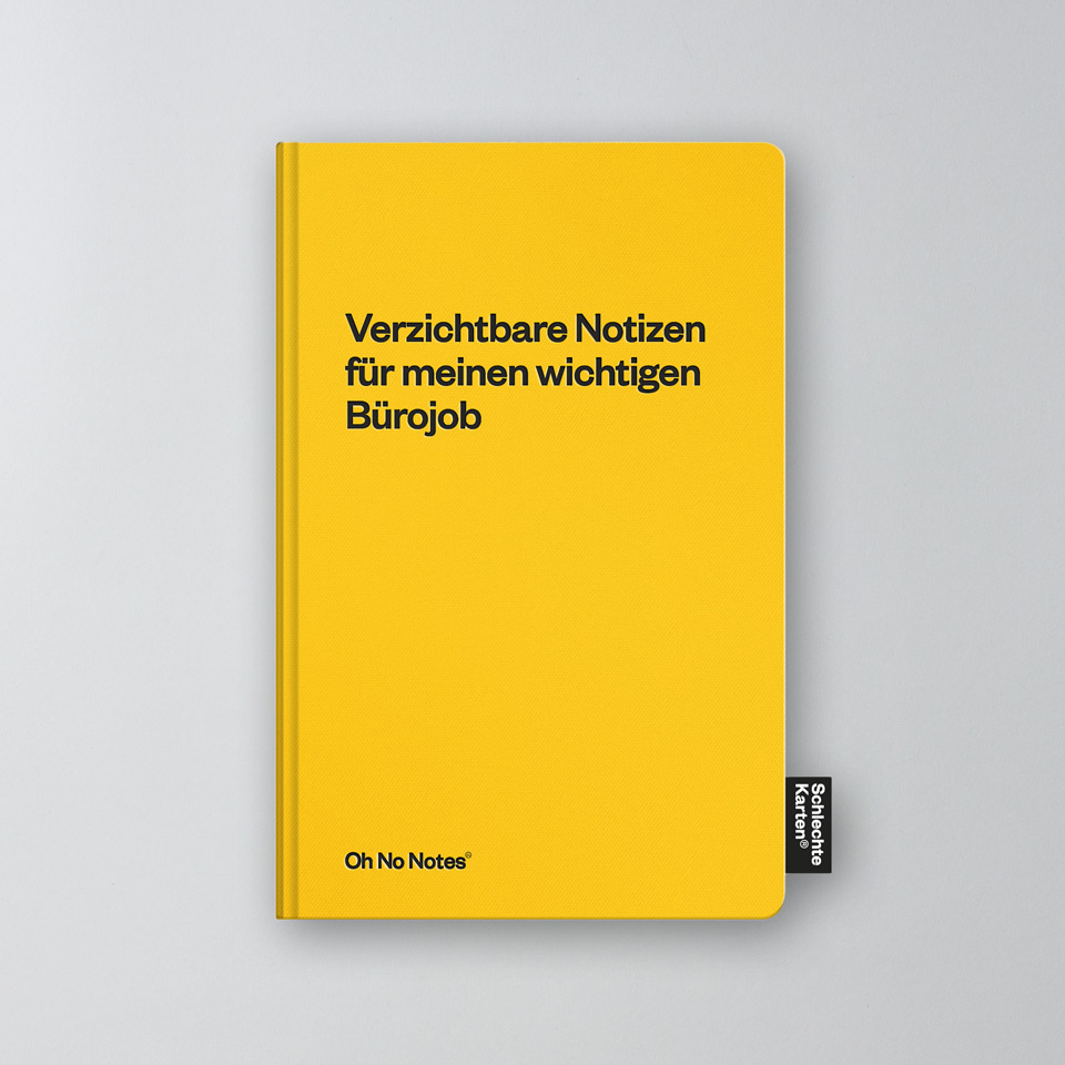 Oh No Notes Notizbuch gelb / Verzichtbare Notizen