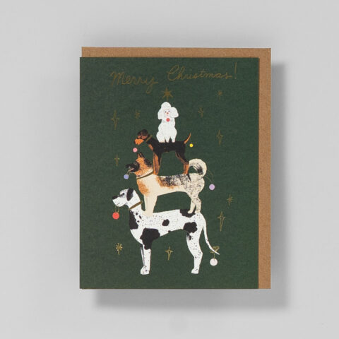 Weihnachtskarte Merry Christmas Hunde Pyramide
