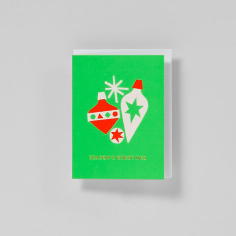 Minikarte Season's Greetings Christbaumkugeln