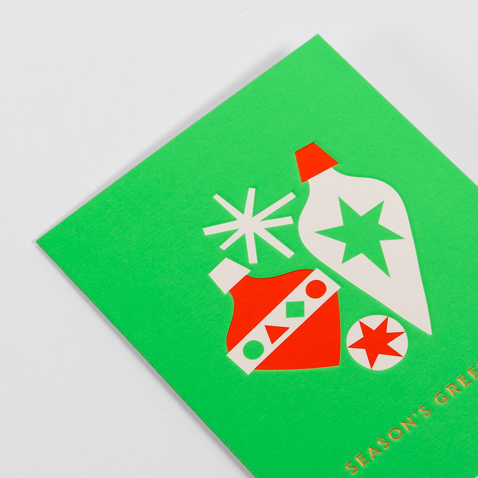 Minikarte Season's Greetings Christbaumkugeln – Bild 2