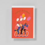 Geburtstagskarte Happy Birthday Fahrradgang