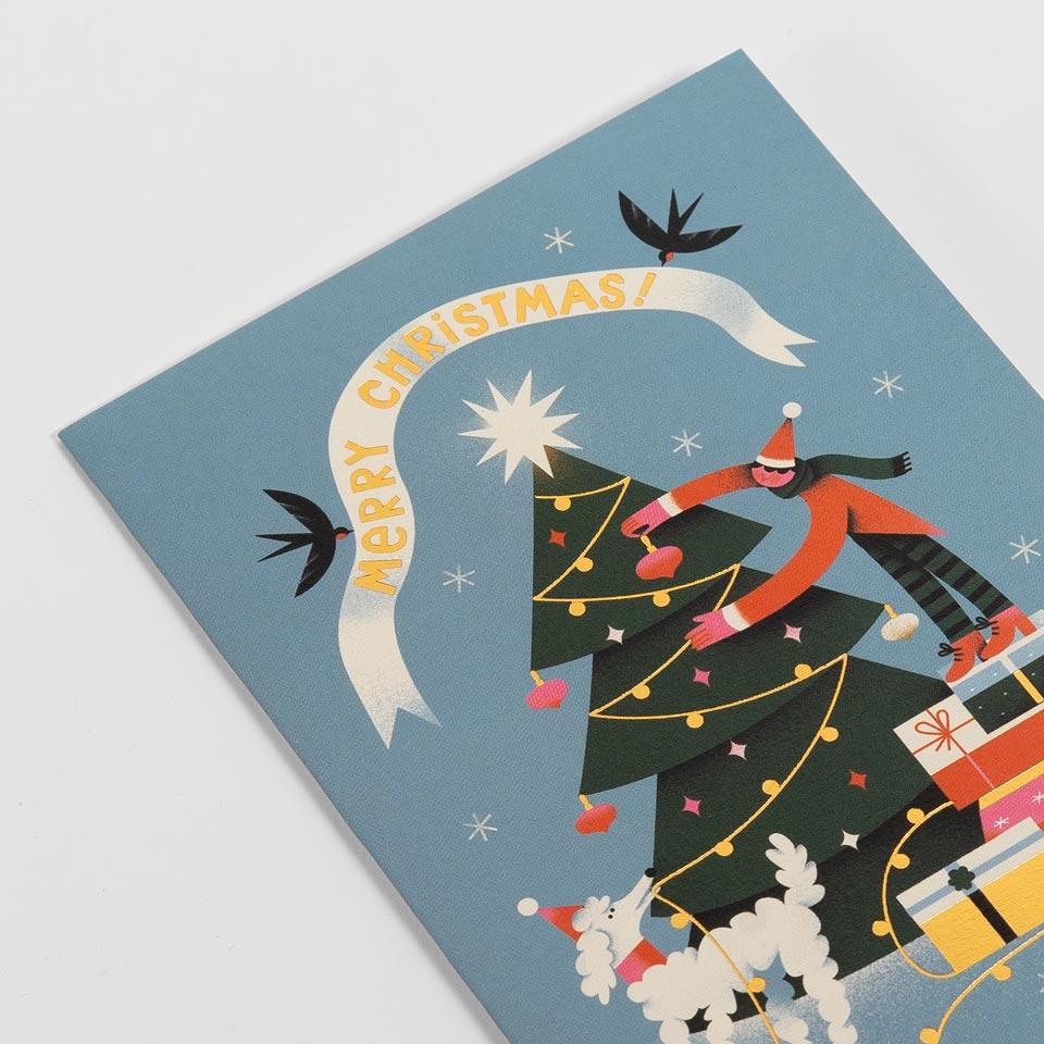 Weihnachtskarte Merry Christmas Pudel – Bild 2