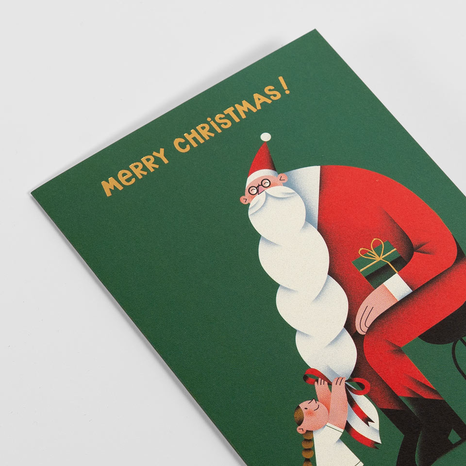 Weihnachtskarte Merry Christmas Santas Bart – Bild 2