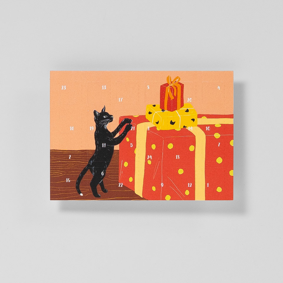Postkarte Adventskalender Katze