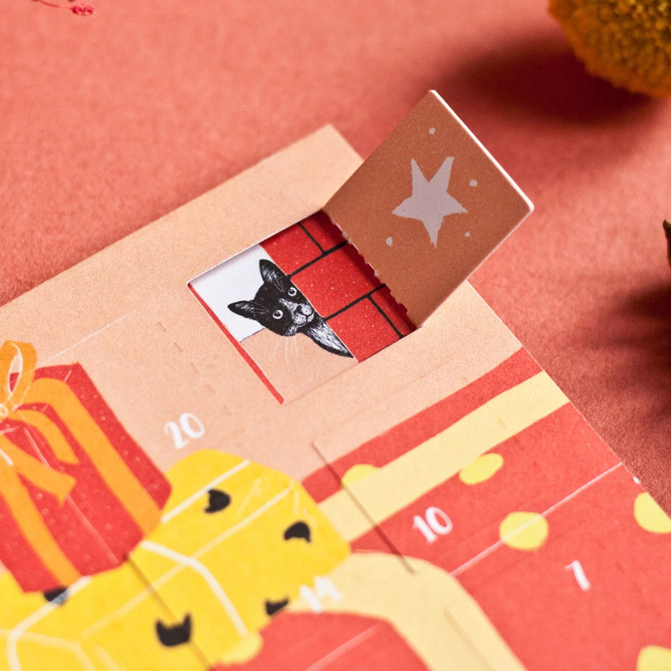 Postkarte Adventskalender Katze – Bild 2