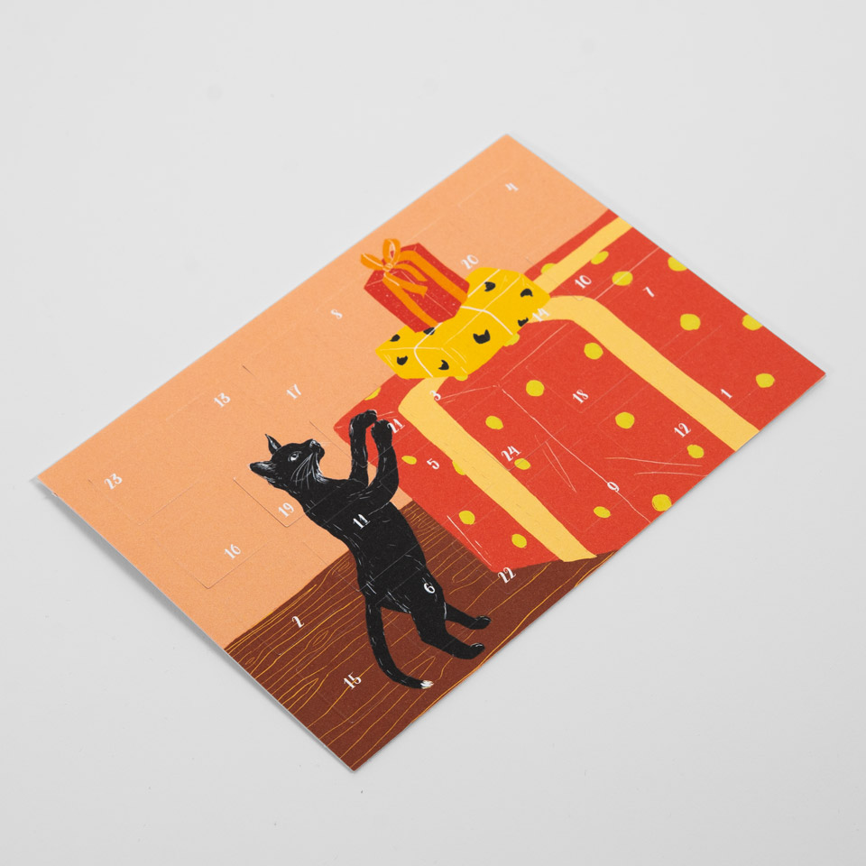 Postkarte Adventskalender Katze – Bild 3