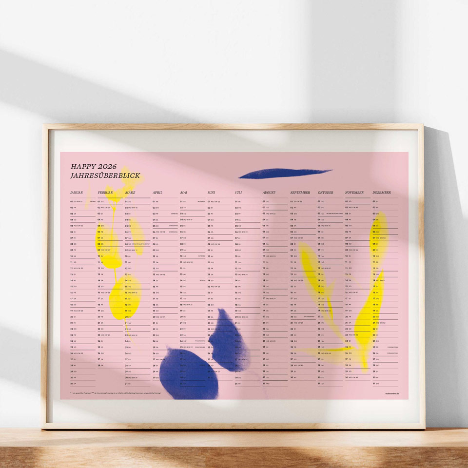 Wandkalender Happy 2026 A2 quer – Bild 4