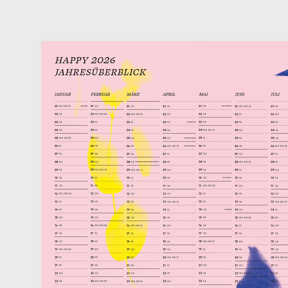 Wandkalender Happy 2026 A2 quer – Bild 2